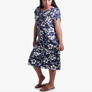 Hilo Hattie "The Hawaiian Original" Floral Dress Midi Pockets Hibiscus Size 2XL